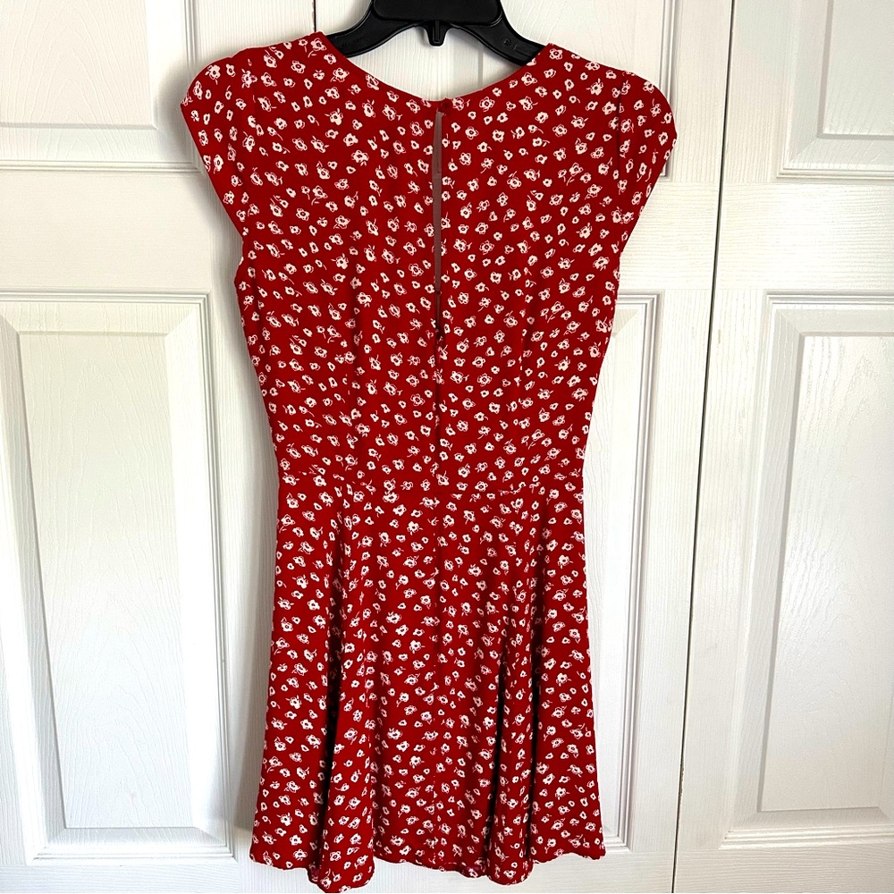 Reformation Red Floral Mini Dress - Picture 4 of 11